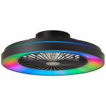Brilliant Mazzaro Ventilatore Da Soffitto Plastica Nero 36W 4700lm - 830-865 CCT+RGB | 485mm - Telecomando Dimmerabile