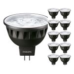 Confezione Multipack 10x Philips Master LED Faretti GU5.3 MR16 7.5W 485lm 24D - 927 Bianco Molto Caldo | Miglior resa cromatica - Dimmerabile - Sostitutiva 50W
