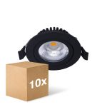 Confezione Multipack 10x Noxion LED Inclinabile Slim Faretti Nero 6W 550lm - 930 Luce Calda -  | Ritaglio 75mm - IP54 - Miglior Resa Cromatica 